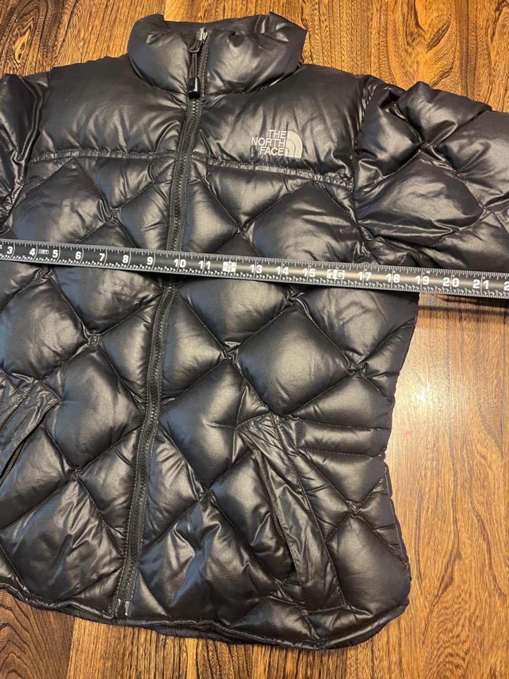 The North Face Black Puffer Coat with Elastic Hem - Picture 16 of 16